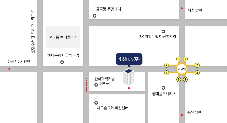 본사(분당사옥)약도